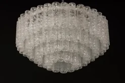 Clearance Pamono Large Ice Glass Tube Chandelier from Doria, Germany, 1960s