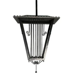 New Pamono Large Italian Art Deco Wrought Iron Lantern in the style of Paolo Buffa, 1940s