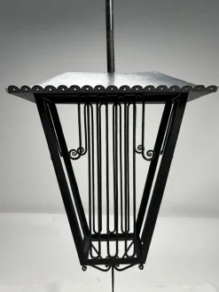 New Pamono Large Italian Art Deco Wrought Iron Lantern in the style of Paolo Buffa, 1940s