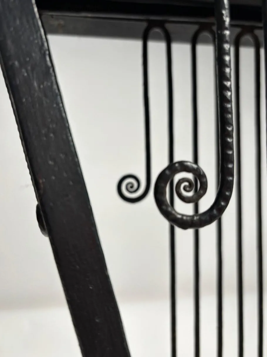 New Pamono Large Italian Art Deco Wrought Iron Lantern in the style of Paolo Buffa, 1940s