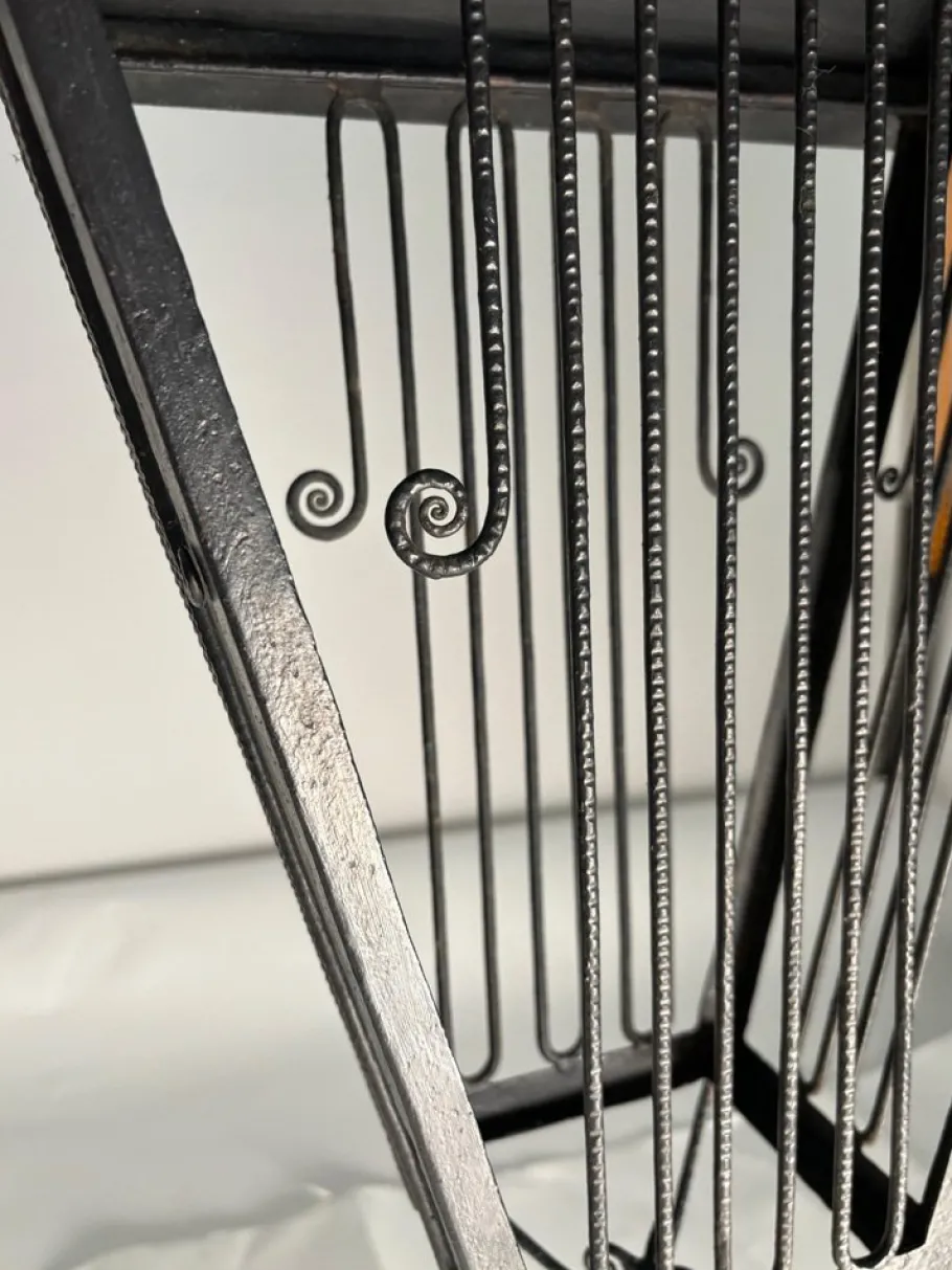 New Pamono Large Italian Art Deco Wrought Iron Lantern in the style of Paolo Buffa, 1940s