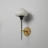 Best Pamono Large Italian Brass and Opaline Glass Wall Sconce, 1950s