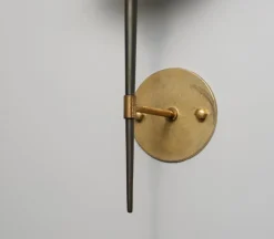 Best Pamono Large Italian Brass and Opaline Glass Wall Sconce, 1950s