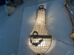 Hot Pamono Large Italian Crystal Beaded Sconces, 1970s, Set of 2