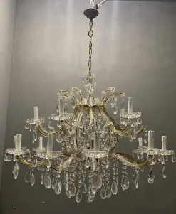 New Pamono Large Italian Crystal Chandelier