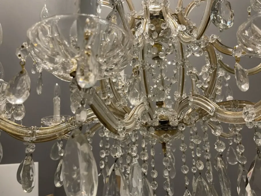 New Pamono Large Italian Crystal Chandelier