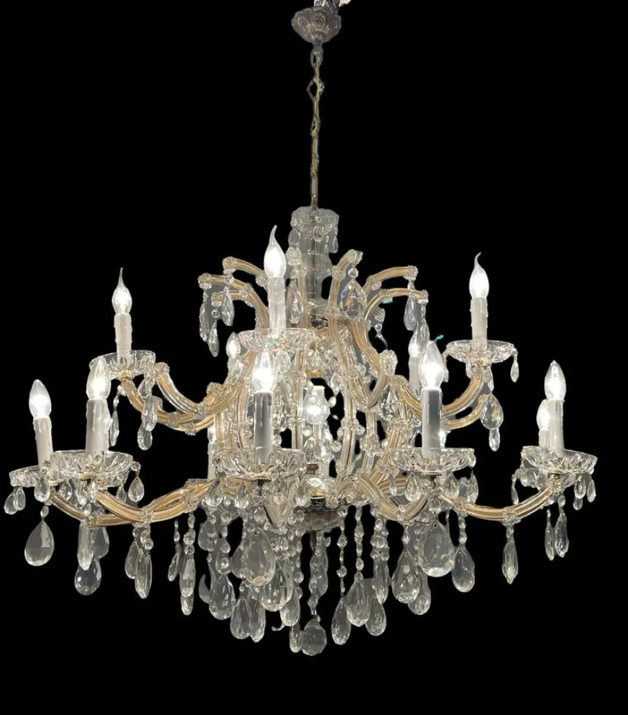 New Pamono Large Italian Crystal Chandelier