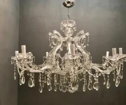 Best Pamono Large Italian Crystal Chandelier, 1940s