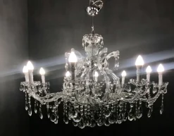 Best Pamono Large Italian Crystal Chandelier, 1940s