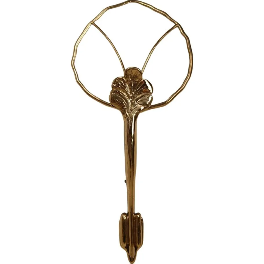 New Pamono Large Italian Floral Sculptural Brass Wall Sconce, 1970s