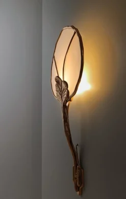 New Pamono Large Italian Floral Sculptural Brass Wall Sconce, 1970s