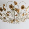Hot Pamono Large Italian Florentine Hollywood Regency Ceiling Lamp with Flowers, 1970s