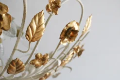 Hot Pamono Large Italian Florentine Hollywood Regency Ceiling Lamp with Flowers, 1970s