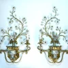 Sale Pamono Large Italian Gilt Metal and Crystal Glass Sconces from Banci Firenze, 1960s, Set of 2