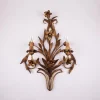 Online Pamono Large Italian Gilt Wall Sconce with Metal Flowers, 1920s