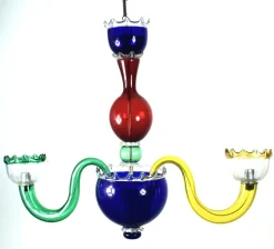 Hot Pamono Large Italian Multicolored Murano Glass Chandelier