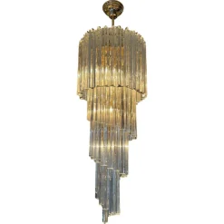 Clearance Pamono Large Italian Murano Glass Spiral Chandelier from Novaresi, 1980s