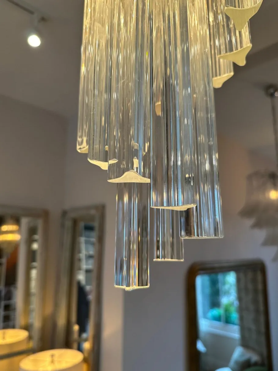 Clearance Pamono Large Italian Murano Glass Spiral Chandelier from Novaresi, 1980s