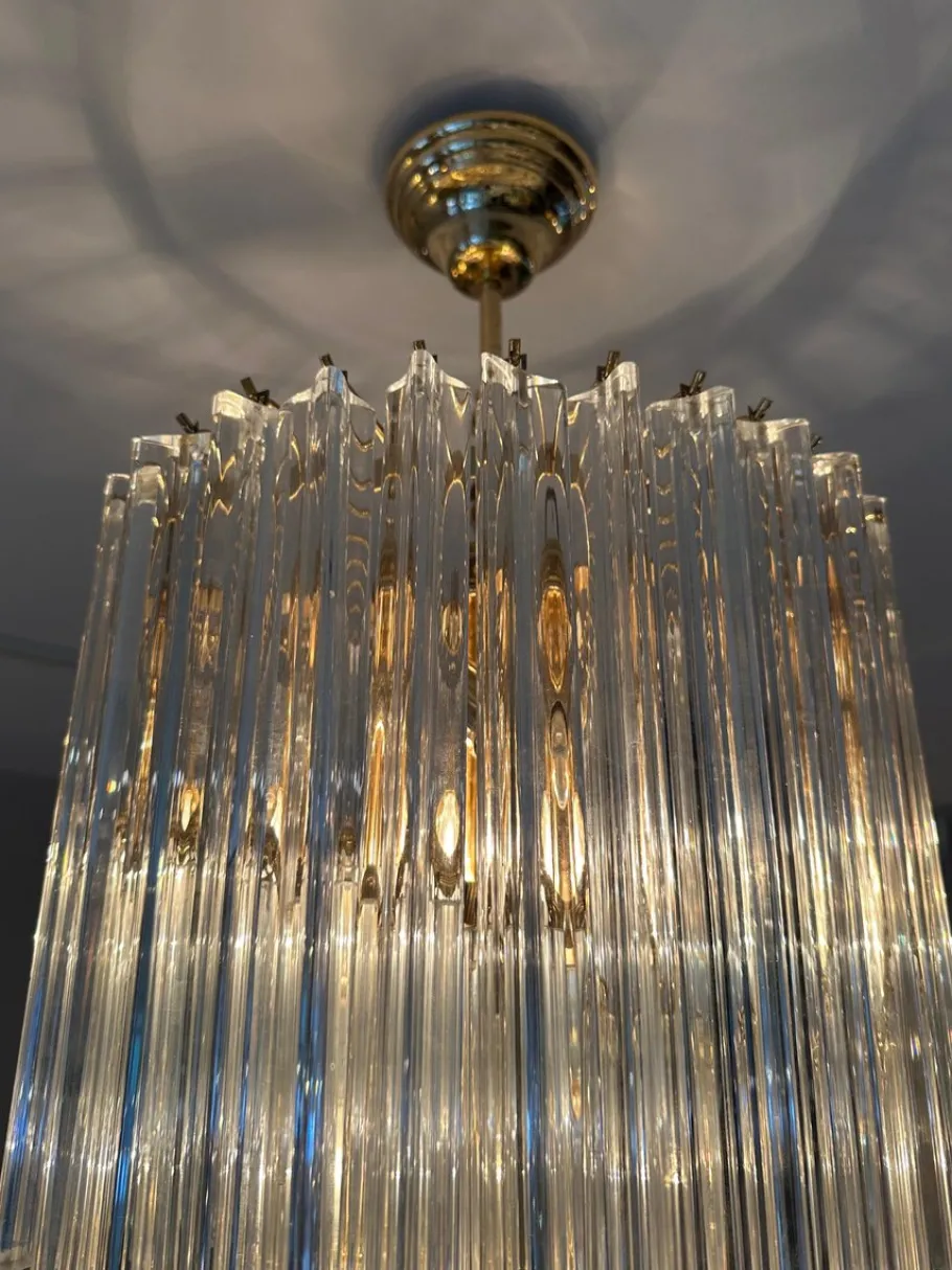 Clearance Pamono Large Italian Murano Glass Spiral Chandelier from Novaresi, 1980s