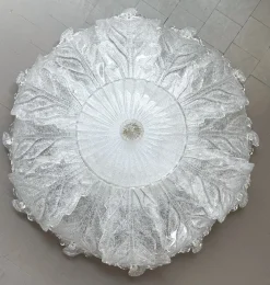 New Pamono Large Italian Murano Glass Flush Mount from Barovier & Toso, 1970s