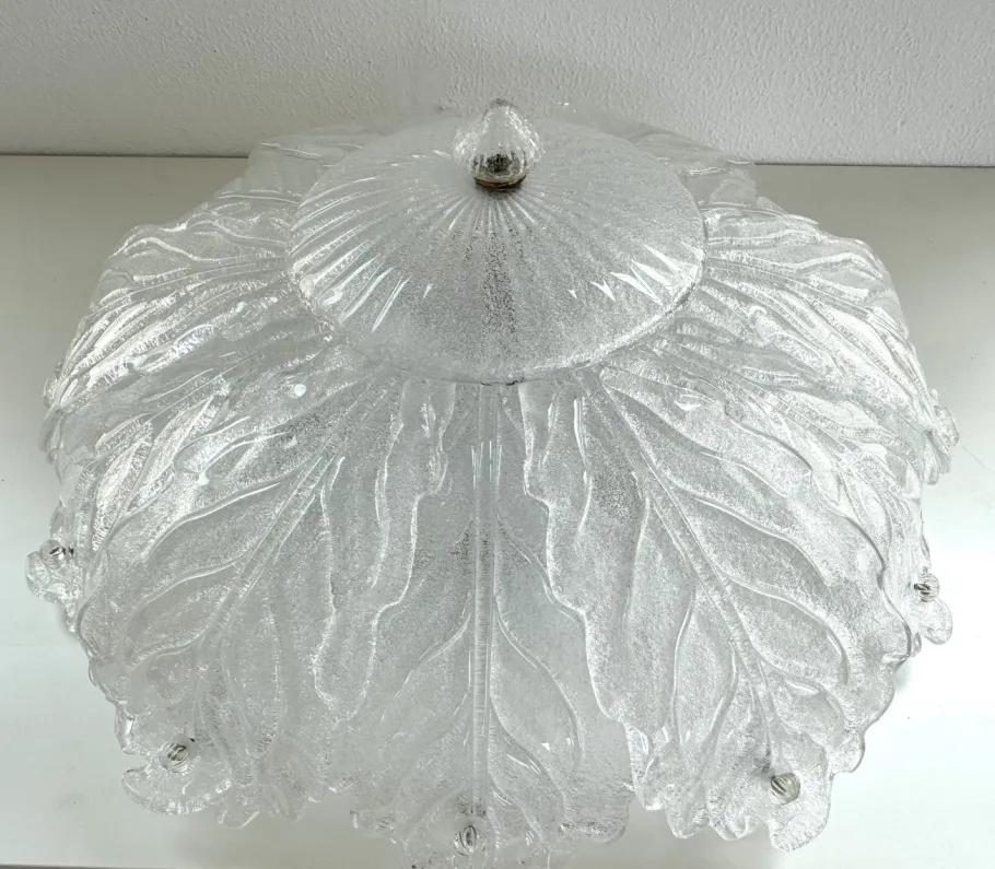 New Pamono Large Italian Murano Glass Flush Mount from Barovier & Toso, 1970s