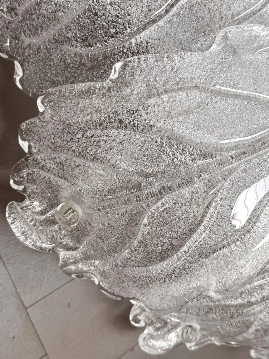 New Pamono Large Italian Murano Glass Flush Mount from Barovier & Toso, 1970s