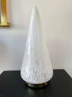 Best Pamono Large Italian Murano Glass and Brass Cone Lamp from Esperia, 1970s