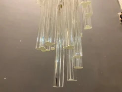 New Pamono Large Italian Murano Prism Spiral Chandelier