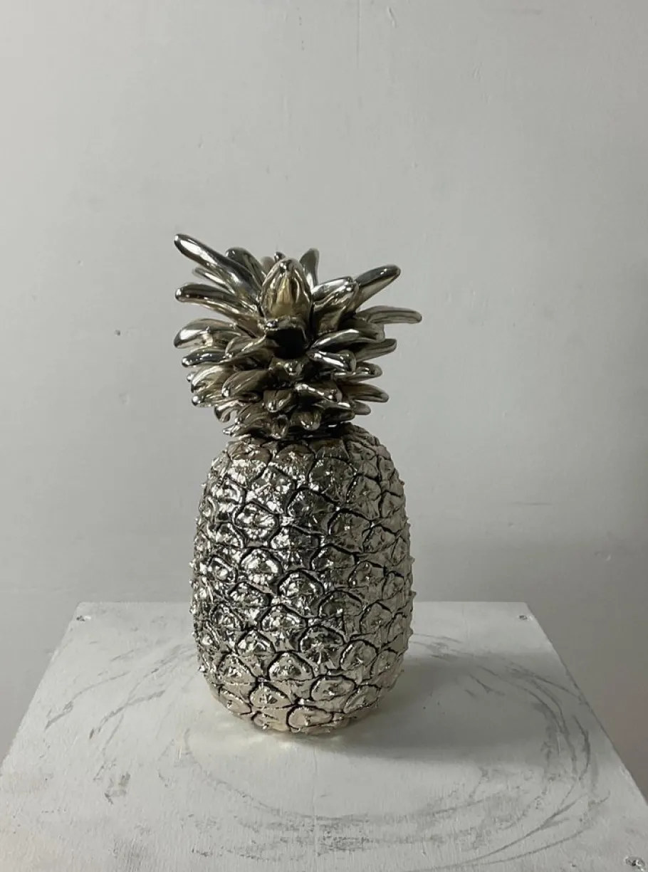 Sale Pamono Large Italian Silver Laminated Pineapple, 1970s