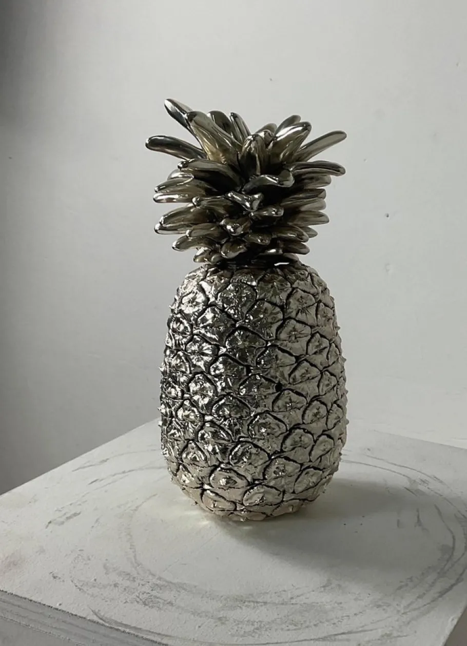 Sale Pamono Large Italian Silver Laminated Pineapple, 1970s