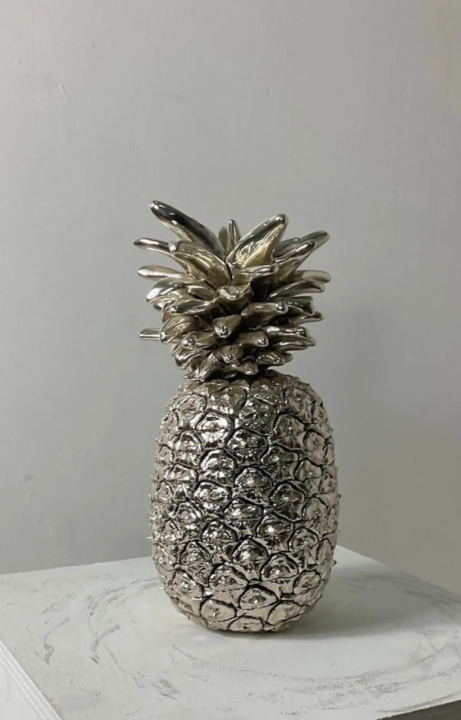 Sale Pamono Large Italian Silver Laminated Pineapple, 1970s