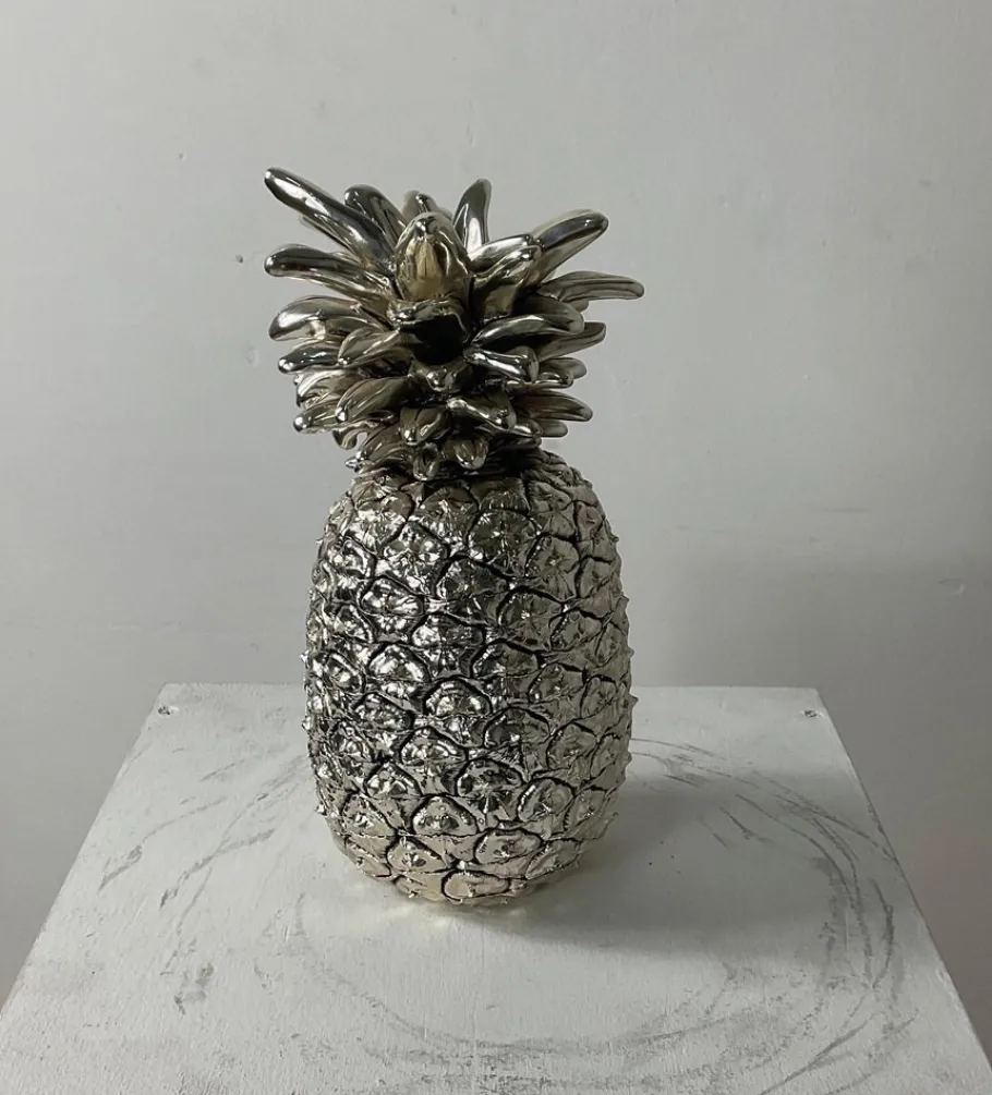 Sale Pamono Large Italian Silver Laminated Pineapple, 1970s
