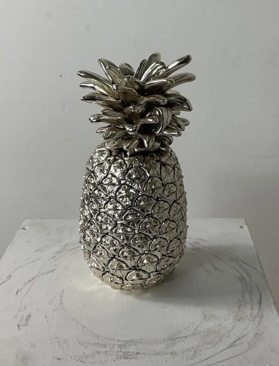Sale Pamono Large Italian Silver Laminated Pineapple, 1970s