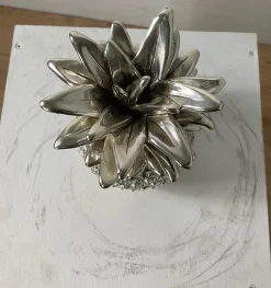 Sale Pamono Large Italian Silver Laminated Pineapple, 1970s