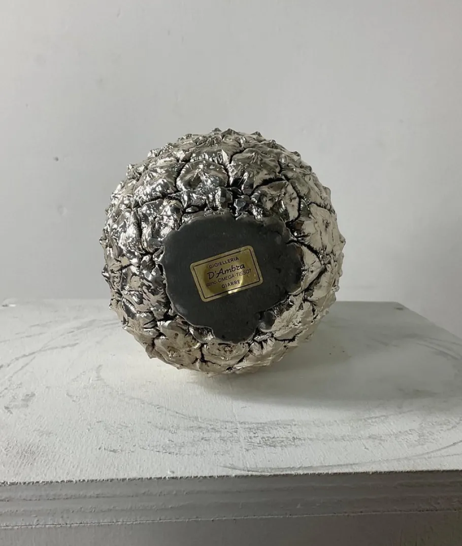 Sale Pamono Large Italian Silver Laminated Pineapple, 1970s
