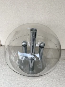 Sale Pamono Large Italian Space Age Ball Lamp in Acrylic Glass and Metal Chrome from Stilux Milano, 1970s