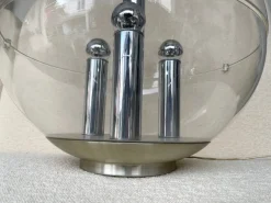 Sale Pamono Large Italian Space Age Ball Lamp in Acrylic Glass and Metal Chrome from Stilux Milano, 1970s