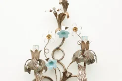 Sale Pamono Large Italian Wall Lamp with Glass Flowers in the style of Banci Firenze, 1970s