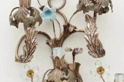 Sale Pamono Large Italian Wall Lamp with Glass Flowers in the style of Banci Firenze, 1970s