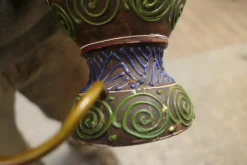 Sale Pamono Large Japanese Satsuma Lamps, 1920s, Set of 2