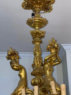 New Pamono Large 60-Light Gilt Chandelier, Paris