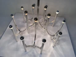 Clearance Pamono Large 15-Light Silver-Plated Chandelier by Gaetano Sciolari, Italy, 1960s