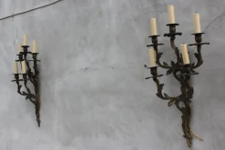 Hot Pamono Large Louis XV Style Bronze Sconces with 5 Bulb Lights, Set of 2