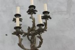 Hot Pamono Large Louis XV Style Bronze Sconces with 5 Bulb Lights, Set of 2