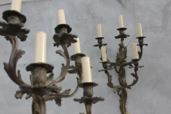 Hot Pamono Large Louis XV Style Bronze Sconces with 5 Bulb Lights, Set of 2