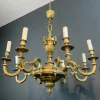 Best Pamono Large Louis XVI Style Chased Bronze Chandelier with 8 Light Arms by Lucien Gau