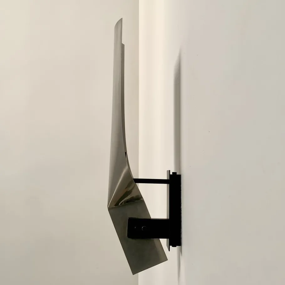 New Pamono Large Metal Sconce in the style of Michel Boyer, France, 1970s
