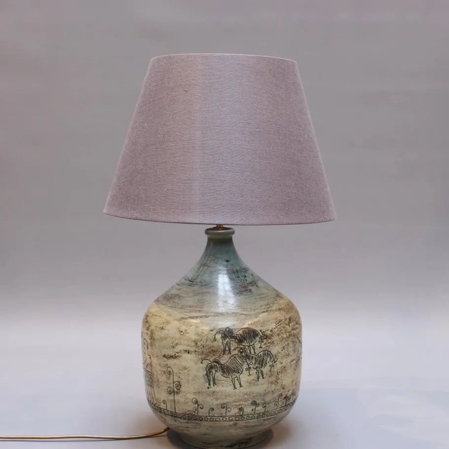 Best Pamono Large Mid-Century French Ceramic Lamp by Jacques Blin, 1950s