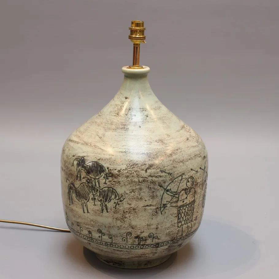 Best Pamono Large Mid-Century French Ceramic Lamp by Jacques Blin, 1950s