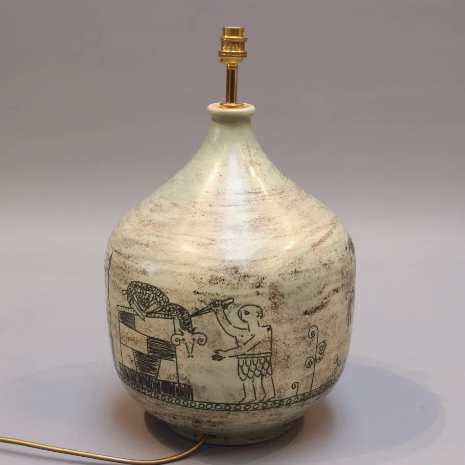 Best Pamono Large Mid-Century French Ceramic Lamp by Jacques Blin, 1950s